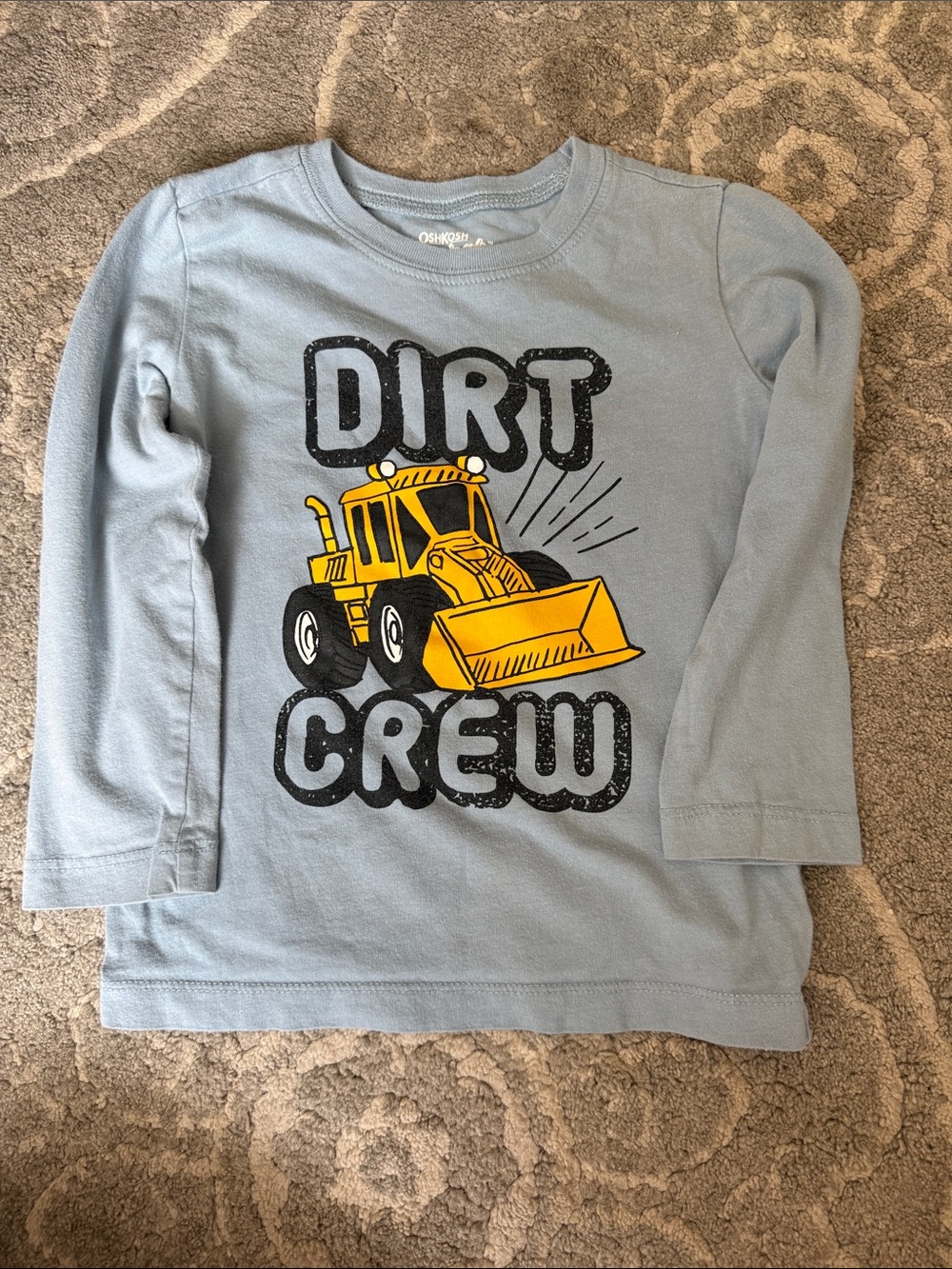 OshKosh B'gosh Light Blue Long-Sleeve 'Dirt Crew' Truck Graphic Tee
